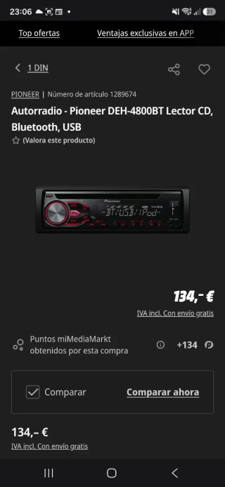Radio Pioneer DEH-4800BT