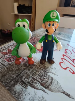 Figuras Super Mario Bros. Yoshi y Luigi