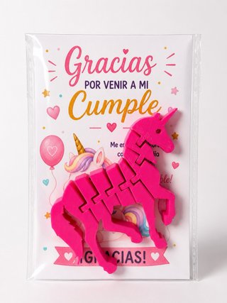 Recuerdos de cumpleaños con unicornio articulado