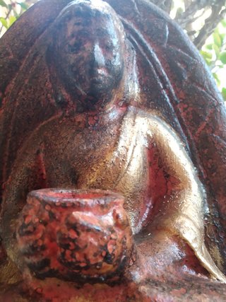 Buda GRANDE de Terracota, portavelas (35 cm alto)