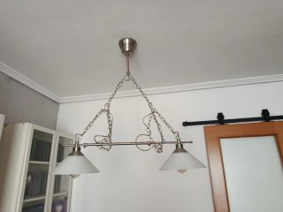 Lámpara colgante Ikea metal y cristal