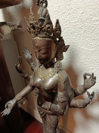 Estatua Hindú grande Diosa Bronce