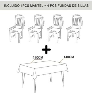 Mantel y 4 fundas sillas estampado
