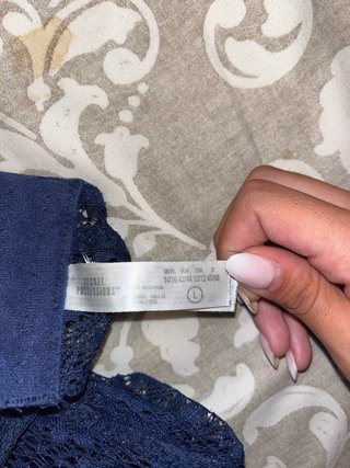 Sujetador Bralette Encaje Azul Marino Talla L