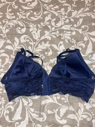 Sujetador Bralette Encaje Azul Marino Talla L