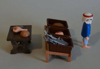 Playmobil Pescadero - Carnicero. Mercado Belen.