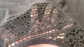 Camiseta negra Karen Millen larga encaje Talla 34