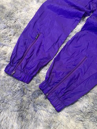 Pantalón Chubasquero K-Way Morado Vintage -Talla M