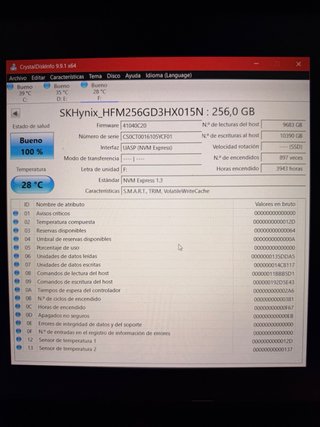 256Gb NVMe Samsung SSD M.2 99-100%