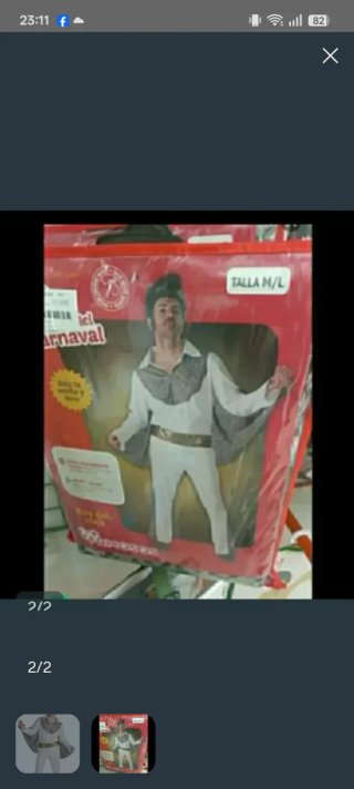 Disfraz Elvis Talla L Blanco y Dorado