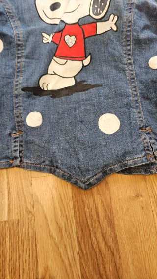 Cazadora vaquera SNOOPY pintada a mano Talla M-L