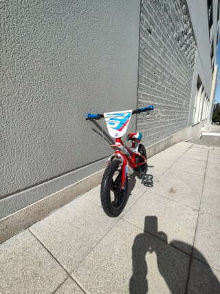 Bicicleta infantil 14 roja y azul