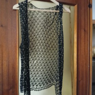 Blazer negro de punto con abalorios