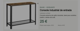 Consola Industrial Estrecha Marrón y Negra