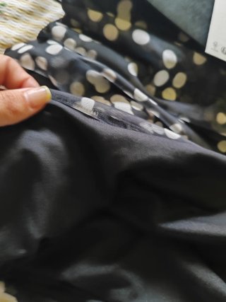 Vestido Zara Negro Lunares Blanco Talla M