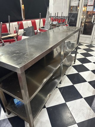 Mesa de acero inoxidable 200cm
