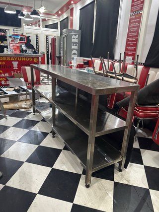 Mesa de acero inoxidable 200cm