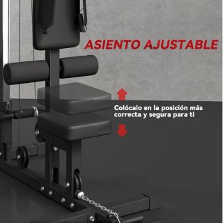Estación de poleas Sportnow + set discos 25kg