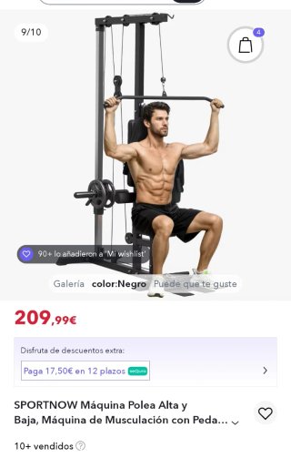 Estación de poleas Sportnow + set discos 25kg
