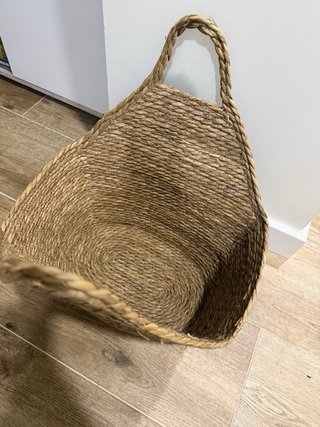 2 Cestas Mimbre Beige/Marrón