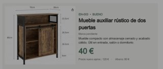 Mueble auxiliar rústico 2 puertas