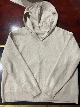 Sudadera Beige con capucha, talla S