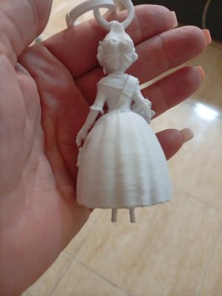 Llavero Fallera 3D en Blanco Para personalizat