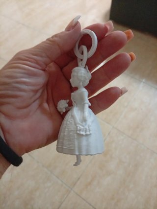 Llavero Fallera 3D en Blanco Para personalizat