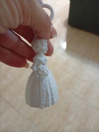 Llavero Fallera 3D en Blanco Para personalizat
