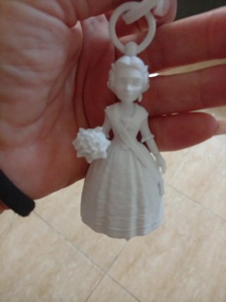 Llavero Fallera 3D en Blanco Para personalizat