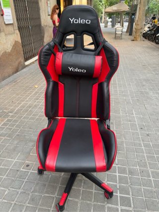 Silla gamer Yoleo negra y roja