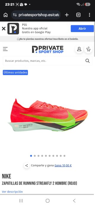 Nike Streakfly 2 Hombre Rojo