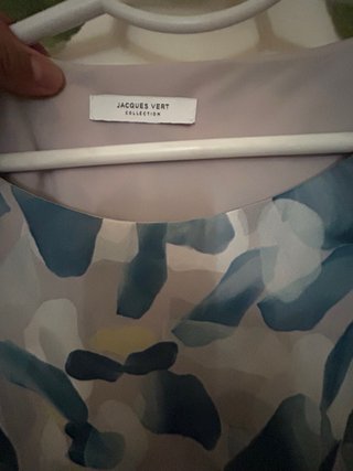 Vestido estampado beige y azul