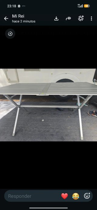 Mesa de camping plegable aluminio