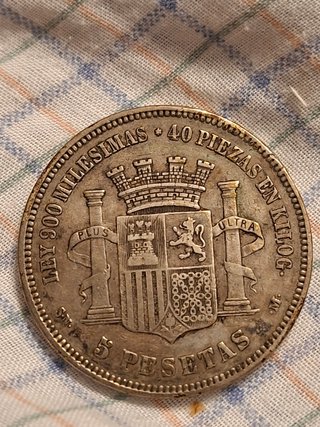 Moneda 5 Pesetas España 1870