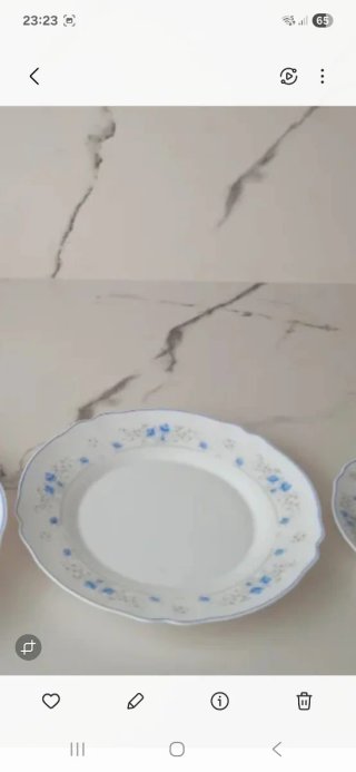 6 Platos llanos porcelana azul y blanco