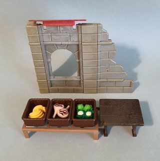 Playmobil Campesino Mercader y Muro Casa