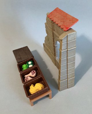 Playmobil Campesino Mercader y Muro Casa
