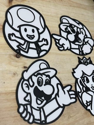 Pack 4 figuras Super Mario 3D para colorear