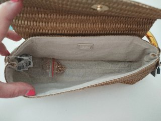 Bolso de mano Parfois beige/dorado
