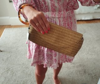 Bolso de mano Parfois beige/dorado