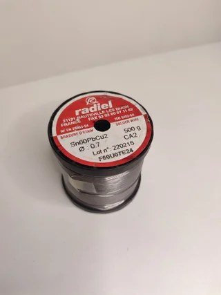 Bobina estaño Radiel Sn60PbCu2 500g Ø 0.7mm