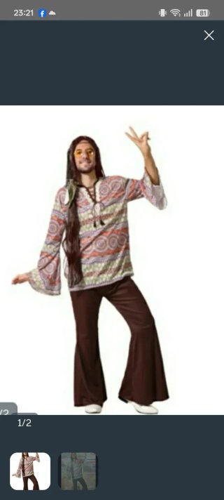 Disfraz Hippie Talla XS Multicolor