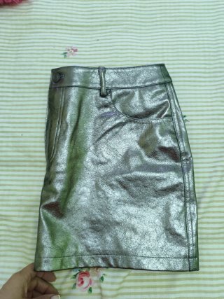 Falda Zara plateada