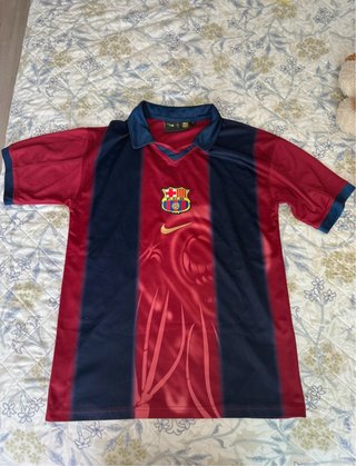 Camiseta FC Barcelona Retro Azul y Grana
