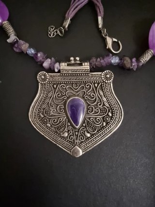 Colgante Plata y Morado