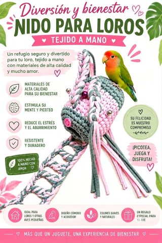 Nido para Agapornis/Periquitos/ pájaros pequeños