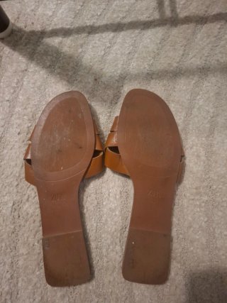 Sandalias Zara Piel Marrón Talla 39