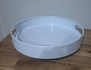 Plato giratorio blanco con asas