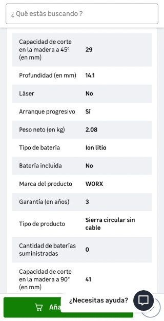 Sierra Circular Worx WX531.9 115mm